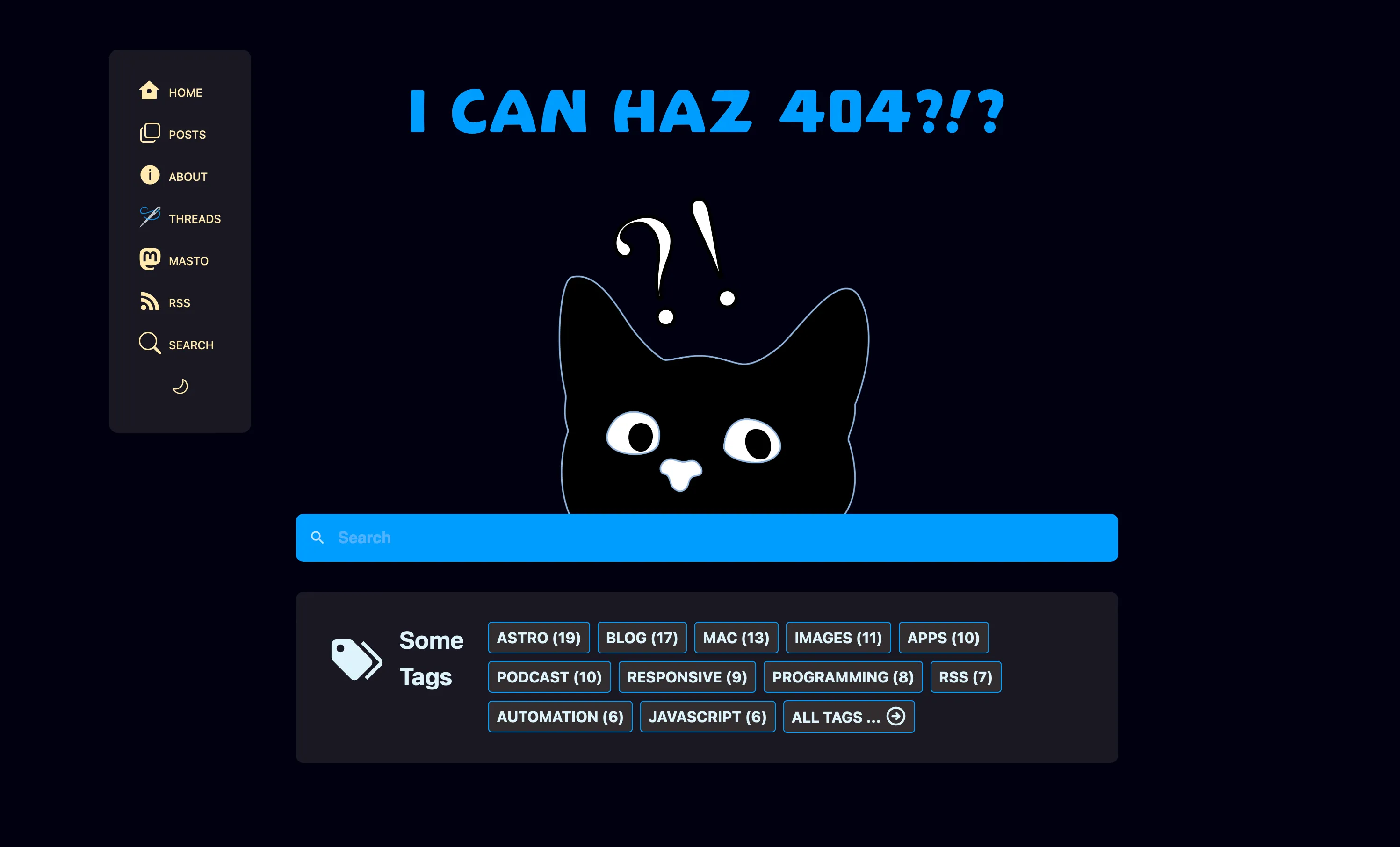 I can haz 404?! And TAG CLOUD?!