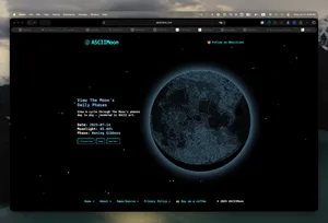 Moon Phase Tracker | Rendered in ASCII Art