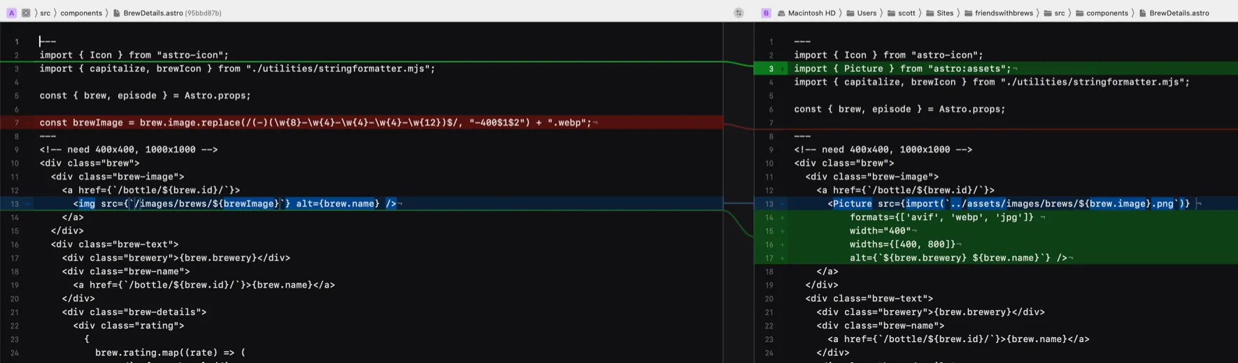 BrewsDetails.astro file diff