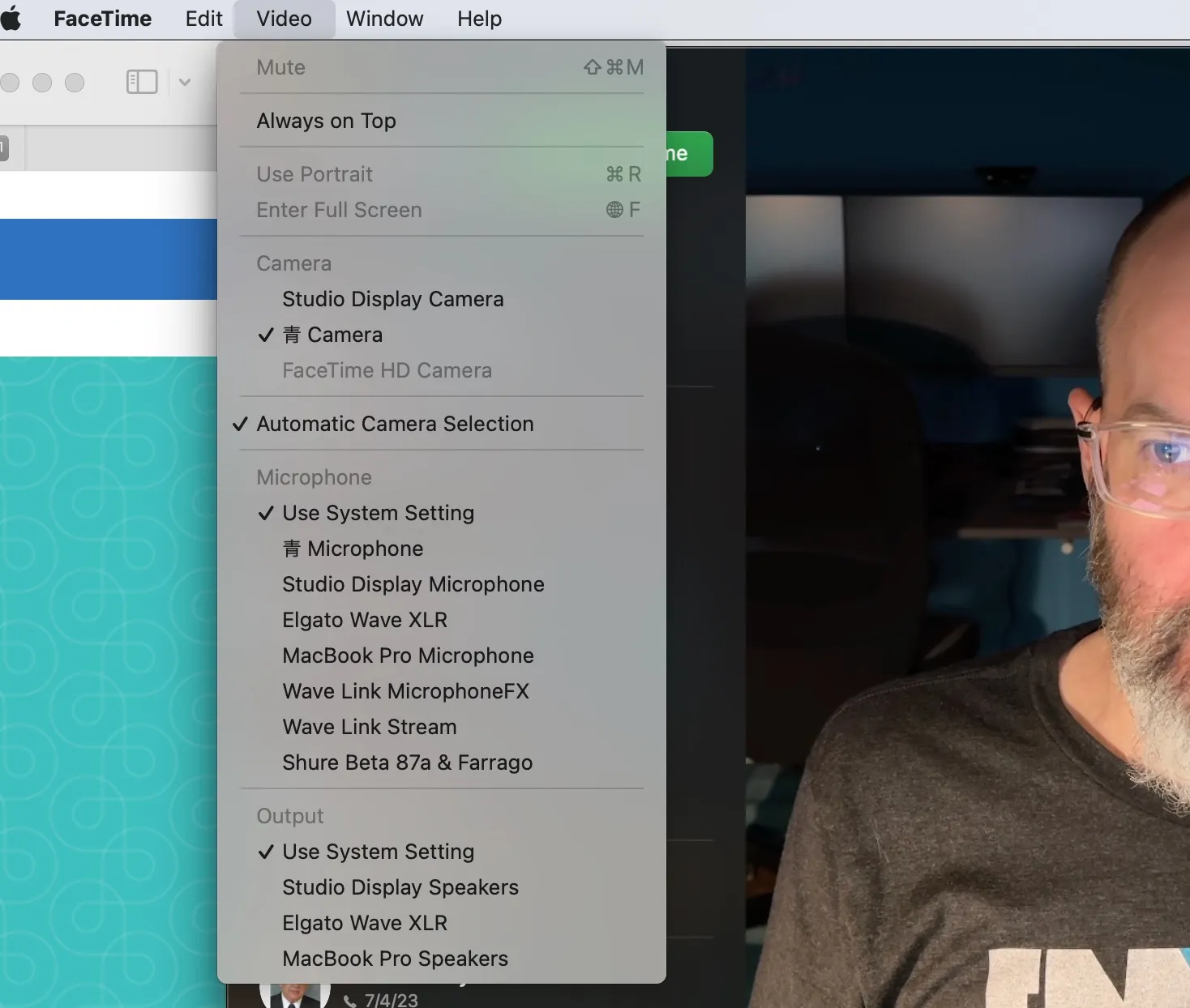 FaceTime Video and Audio Settings