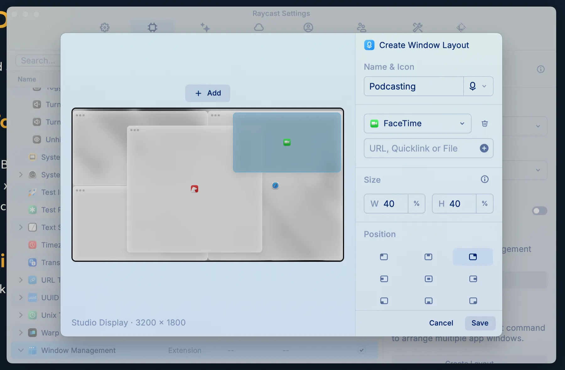 Podcast Session Window Layout Command