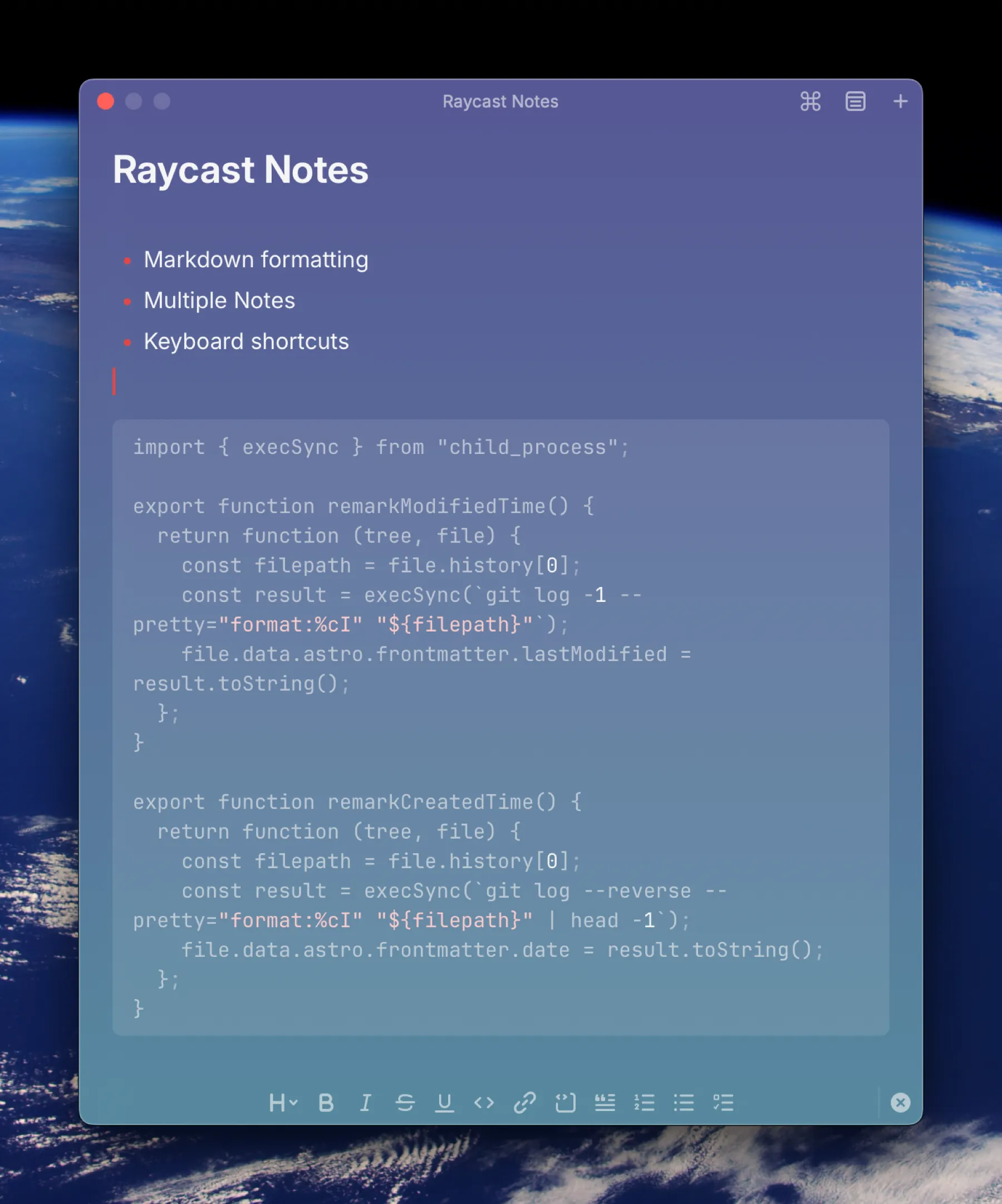 Raycast Notes Window