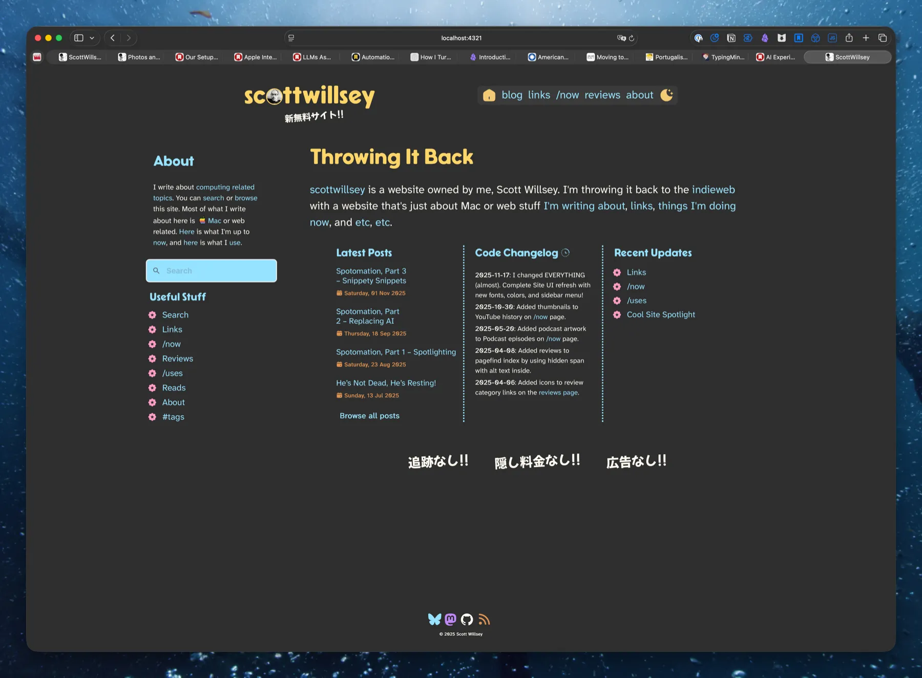 Redesigned Home Page (Dark)