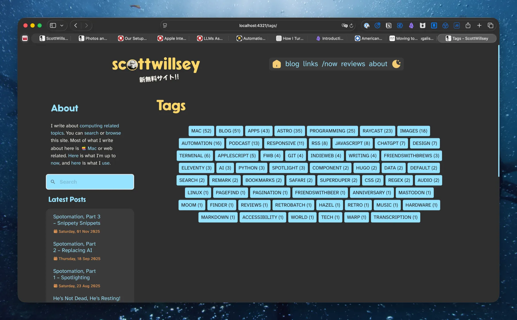 Redesigned Tags Page