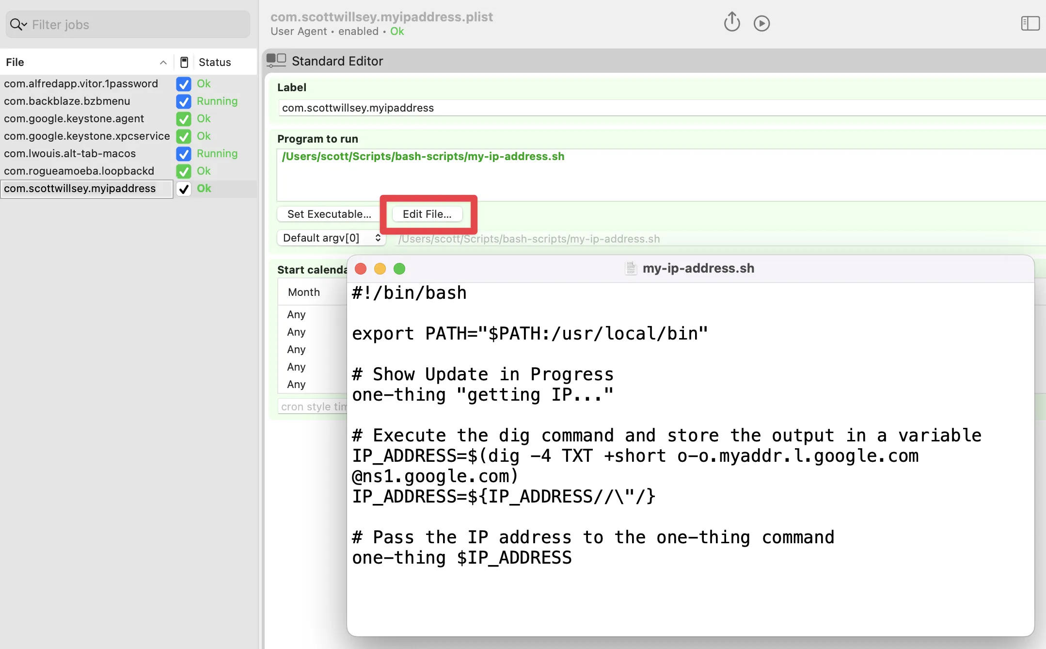Edit Script in LaunchControl
