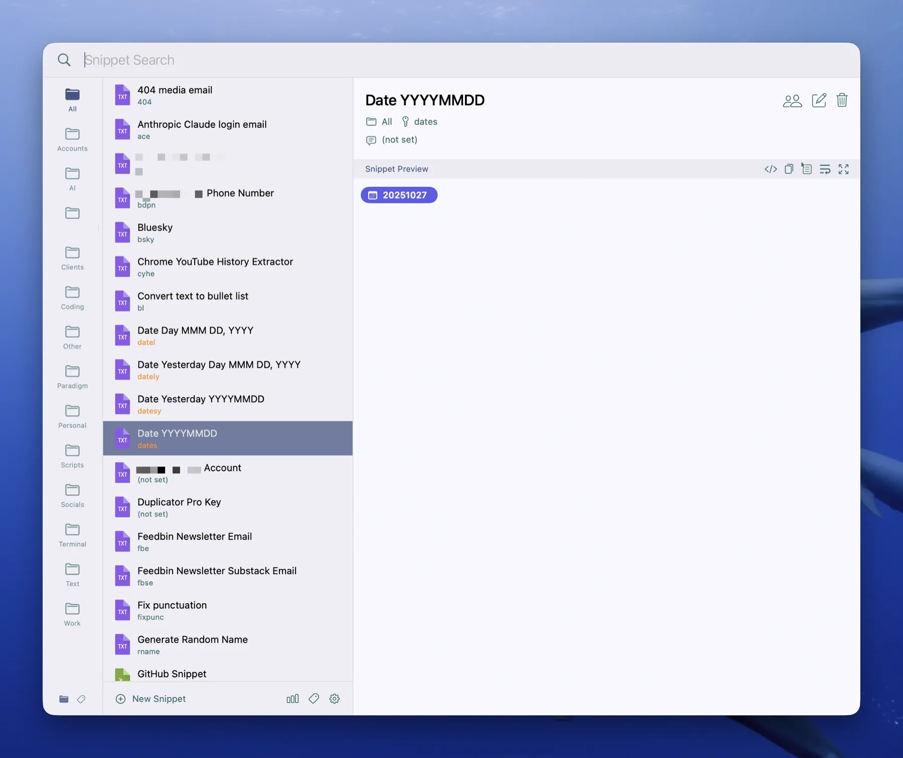Snippety UI