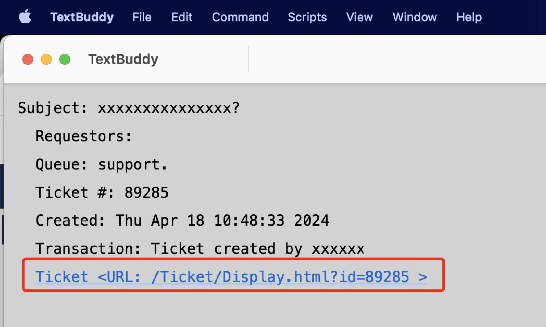 TextBuddyClickableLink